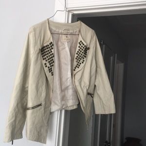 Cream leather jacket